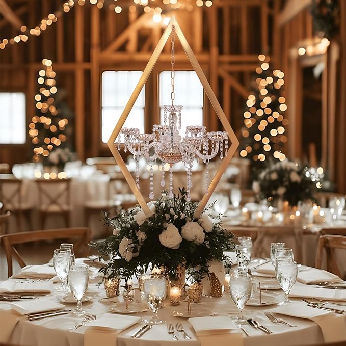 2PCS Elegant Metal Diamond Candle Holder - European Wedding Table Decor, Romantic Candle Stand for Western Dining, Perfect Wedding Prop & Home Decoration