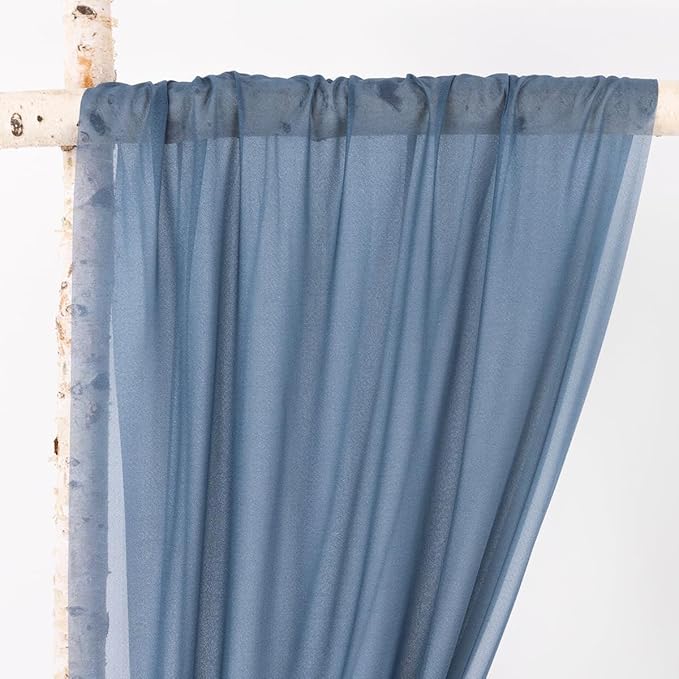 Outdoor Curtains Dusty Blue Sheer Gauze Drapes, 2 Panels 29 x 240 Inches