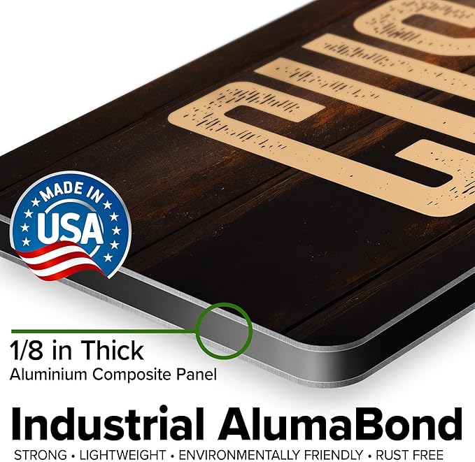 Custom Sign, Custom Street Sign, 11 Font Colors, 13 Font Styles, 4 Hole Options, 22 Sizes, 6x24 Inches, Rust Free DiBound, Fade Resistant, Made in USA by My Sign Center (Vintage Wood)