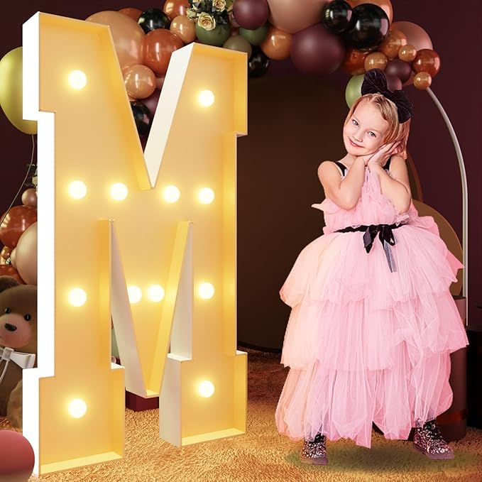 Light Up Party Letters Marquee Set, 4 Ft Foam Board Sign