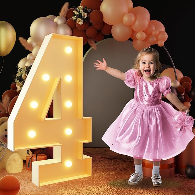 Event Party Supplies Light Up Marquee Numbers, 3-Foot Foam Board Set