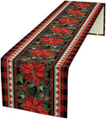 Christmas Table Runner,Seasonal Winter Xmas Holiday Plaid Table Cloth Kitchen Dining Table Decoration for Home Party Decor 13x60 Inch