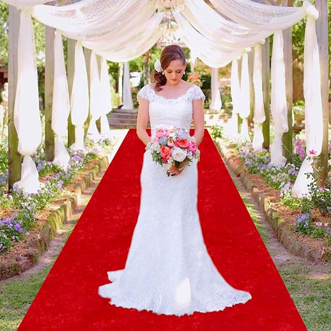 Aisle Runners Red Velvet 4 x 20 ft for Weddings and Parties