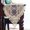 ARTABLE Rectangle Table Runner Lace Macrame Embroidered Table Runners with Exquisite Vintage Shabby Chic for Holiday Wedding Long Dinner Tables (Light Gold, 12 x 60 Inch)