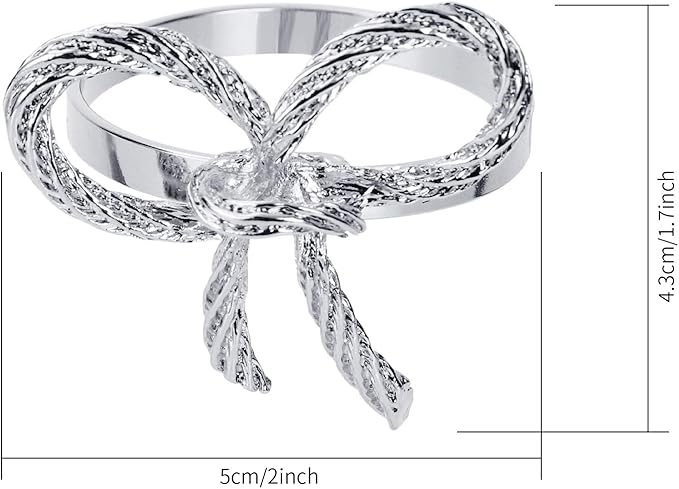 Pack of 6 Napkin Rings Alloy Hollow Out Flower Napkin Holder Dinning Table Napkin Ring for Dinner Parties Wedding Banquet Table Setting Family Gatherings Table Decor（Silver，6）