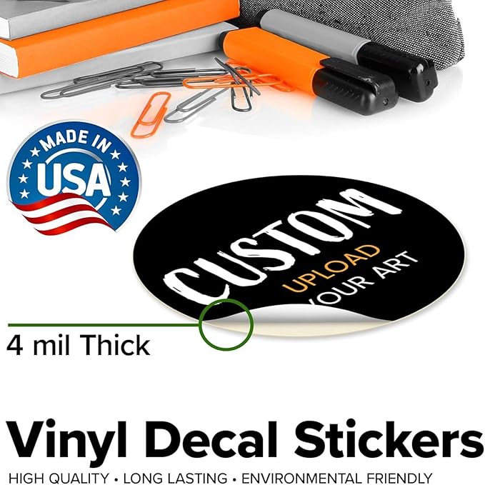 Custom Stickers for Weddings, Birthdays & Businesses - Personalized Labels with Your Logo - Waterproof, Fade and Heat Resistant - Pack of 100-1000 (Custom Image, 4 Inch)