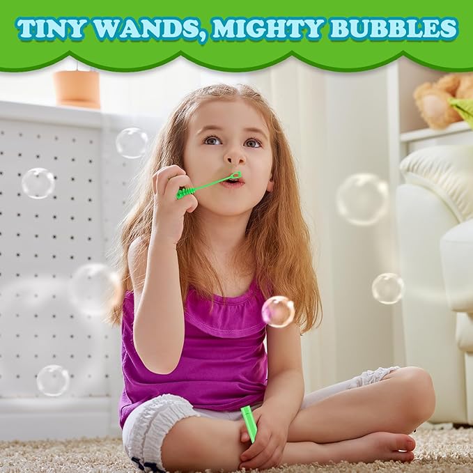Bulk Neon Mini Bubbles Party Favors for Kids 100 Pack, Small Halloween Trick or Treat Goodie Bag Stuffers Fillers Toys Gifts Bulk for Toddlers, Classroom Carnival Prizes Games for Birthday Parade