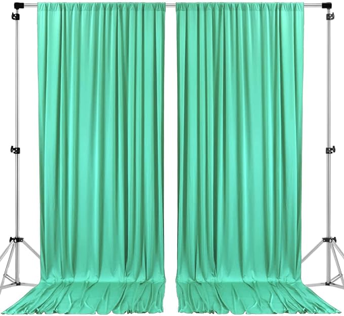 AK TRADING CO. 10 feet x 10 feet Tiffany IFR Polyester Backdrop Drapes Curtains Panels with Rod Pockets - Wedding Ceremony Party Home Window Decorations