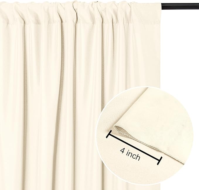 DWCN 10x8 FT Champagne Backdrop Curtains for Parties, Photography Backdrop Drapes with Rod Pockets for Wedding Decorations Stage Birthday Family Gatherings, 2 Panels 5ft x 8ft