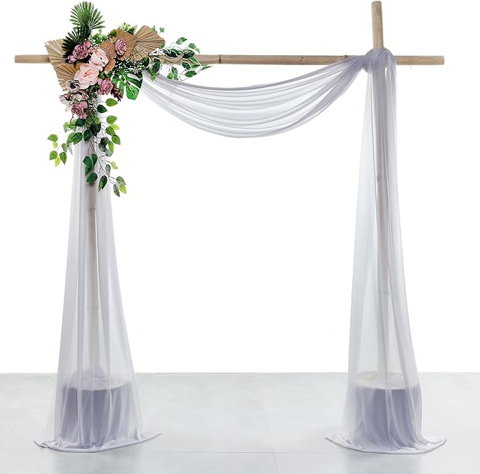 Backgrounds: Cool Grey Sheer Chiffon Drape Fabric, 30 x 40 Ft Panel