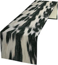 Rustic Cow Skin Print Table Runner, Country Farm Animal Fur Skin Pattern Western Style Brown Cowhide Print Cotton Linen Cottage Dinner Runner for Home Kitchen Dining, 13x120 Inch