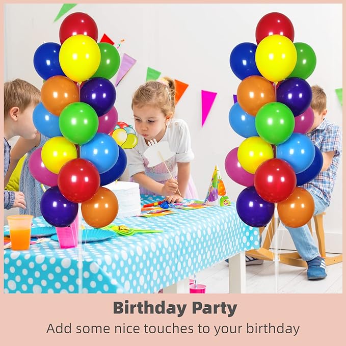Balloon Column Stand Kit, Set of 2, 74-Inch Reusable Balloon Tower with 38 Balloons