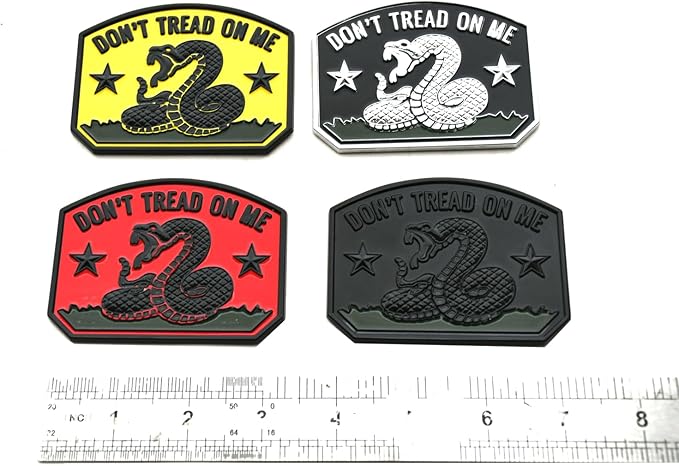 1x Gadsden Flag Rattlesnake Car Emblem 3D Decal Sticker with Don't Tread ON ME Slogan Fit for Car Truck Motorcycle Window Door and Flat Surface (Black Red)