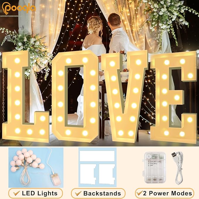 Party Decorations: 4 FT Light Up Mosaic Letter A, Warm and Cool White