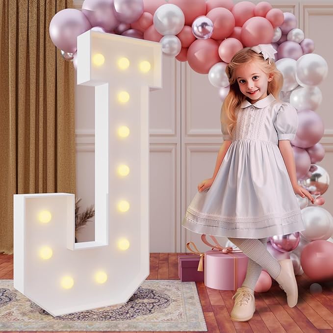 Party Decorations: Light Up Marquee Letter J, 4-Foot Foam Board Sign