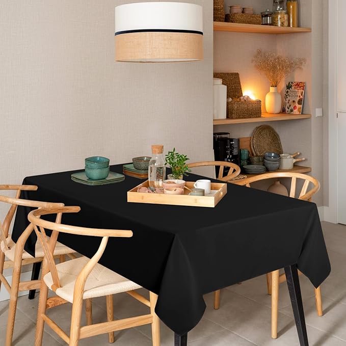 Black Rectangular Polyester Tablecloths, 10 Pack, 60 x 102 Inch