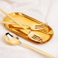 SUT Plastic Forks and Spoons Heavy Duty Set, 100PCS – Gold