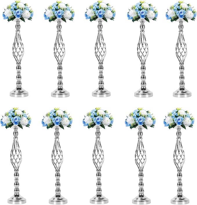 Candlestick Holders 10 Pack 23.2-Inch Metal Floral Centerpiece Stands