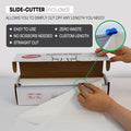 Plastic Table Cover Roll, 54-Inch Wide, White, Slide Cutter