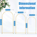 Arch Backdrop Stand: 7.2 FT Gold Metal Frame with Round Tubes