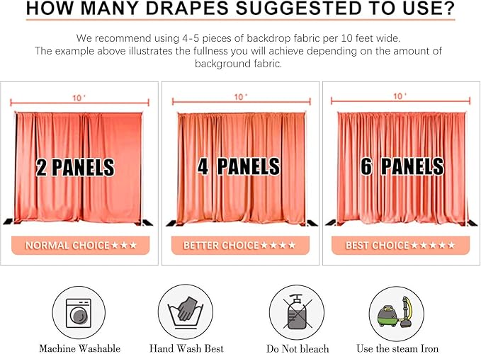 2 Panels Purple Backdrop Curtain, 10 x 7 Feet Background Curtains for Parties, Weddings, Baby Showers, Bachelorette Halloween, Christmas Birthday Party Photoshoot Backdrop Curtains Decorations