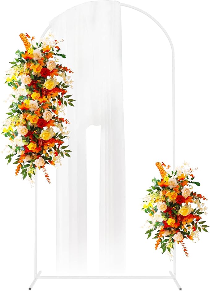 Background Support Equipment - White Metal Arch Stand, 6.6 FT Square Steel