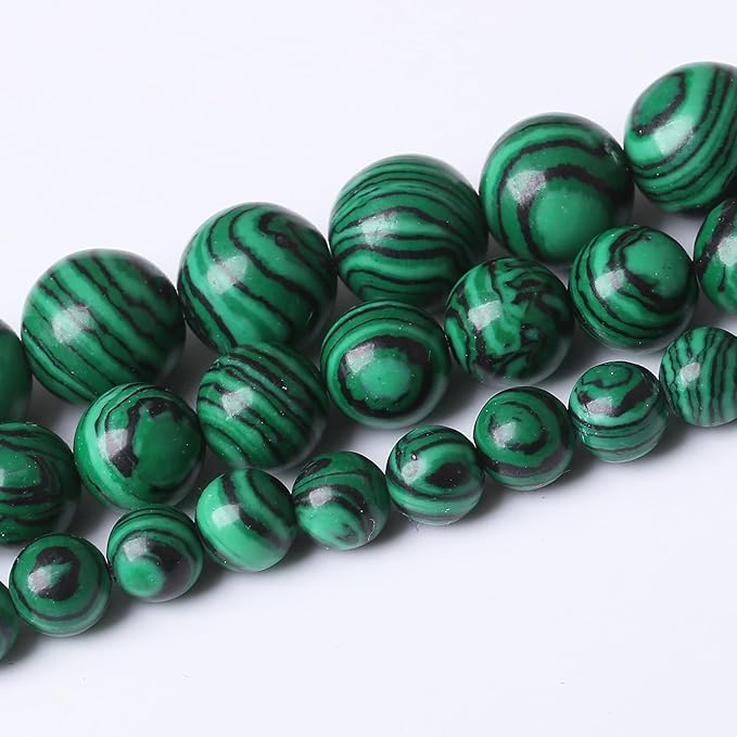 Turquoise Stone Beads Gemstone Round Crystal Energy Jade Beads Stone Beads for Jewelry Making DIY Bracelet Necklace Jewelry Making 1 Strand 15.5inch 4MM