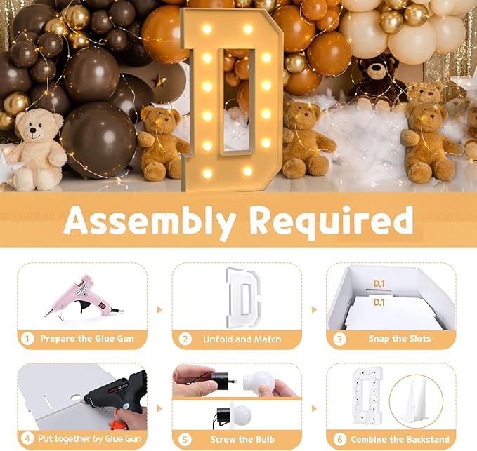 Marquee Light Up Letter Party Sign Set, 4 Ft Foam Board Decor