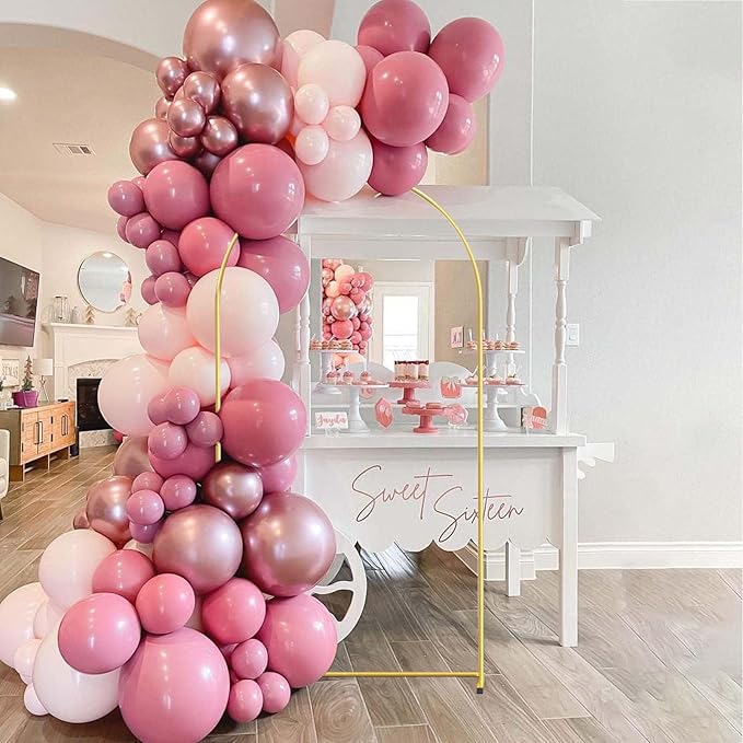 6.6FT Gold Metal Arch Backdrop Stand, Square Balloon Arch Stand Wedding Frame for Birthday Party, Baby Shower, and Ceremony Decoration