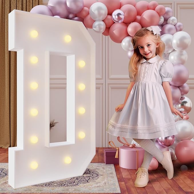 Marquee Light Up Letter Party Sign Set, 4 Ft Foam Board Decor