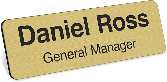 Name Tag, Magnetic Name Tags, Personalized Name Tags, 1" x 3", Durable Engravable Impact Acrylic Material, Made in The USA by My Sign Center (Classic Rectangle)