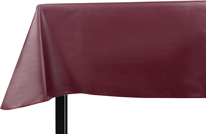 Tablecloth in Burgundy Vinyl, 52 x 108 Inch Rectangle