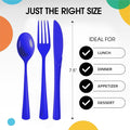 Disposable Plastic Cutlery Set, 300 Pieces, Dark Blue