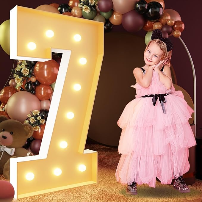 Event Party Marquee Numbers, 4 Ft Light Up Foam Board Decor