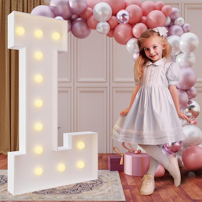 Party Decor Marquee Light Up Letter L, 4 Ft Foam Board Sign