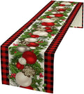 Christmas Table Runner,Seasonal Winter Xmas Holiday Farmhouse Table Cloth Kitchen Dining Table Decoration for Home Party Decor 13x90 Inch