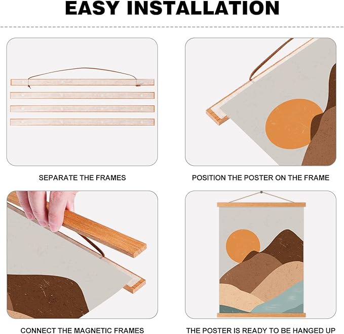 15x21 15x23 15x30 Poster Frame, Magnetic Light Wood Frame Hanger for Photo Picutre Canvas Artwork Art Print Wall Hanging (1 Pack, 15")