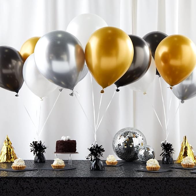 Balloon Weights for Helium Balloons, Black Plastic, Pack of 15