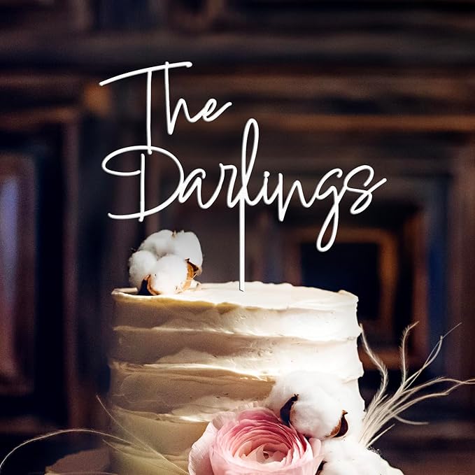 Wood Wedding Cake Topper, 6 x 7 in, Natural or Hand-Painted Finish