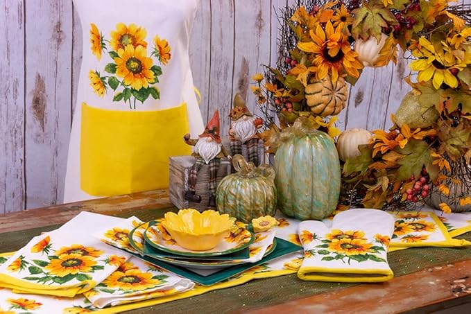 IHR Ideal Home Range Cocktail Napkins Disposable 3-Ply Paper Party Napkin Pack, 5" x 5", Colourful Sunflowers, 20-Count (Pack of 2)