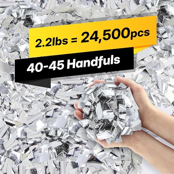 Confetti - Silver Paper, 2 lbs Biodegradable Bulk Pack