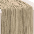 1 Pack Khaki Cheesecloth Table Runner 35x120 Inch 10Ft Rustic Gauze Cheese Cloth Table Runner Sheer Cheesecloth Table Runners for Wedding Party Bridal Shower Decoration