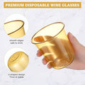 Disposable Plastic Cups, 12 oz Clear Stemless Wine Glasses, 50 Pack
