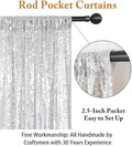 Sequin Backdrop Curtain - Silver, 10 ft x 10 ft, Rod Pocket Design