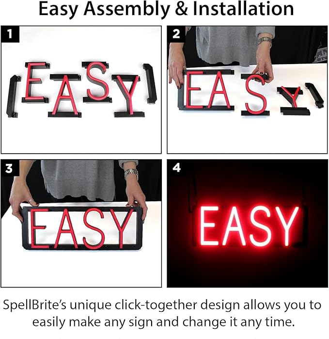 SpellBrite BEER & WINE Sign | Beer-Related Sign with Neon Look, Red LED Light Source | 22.0" x 15.0"