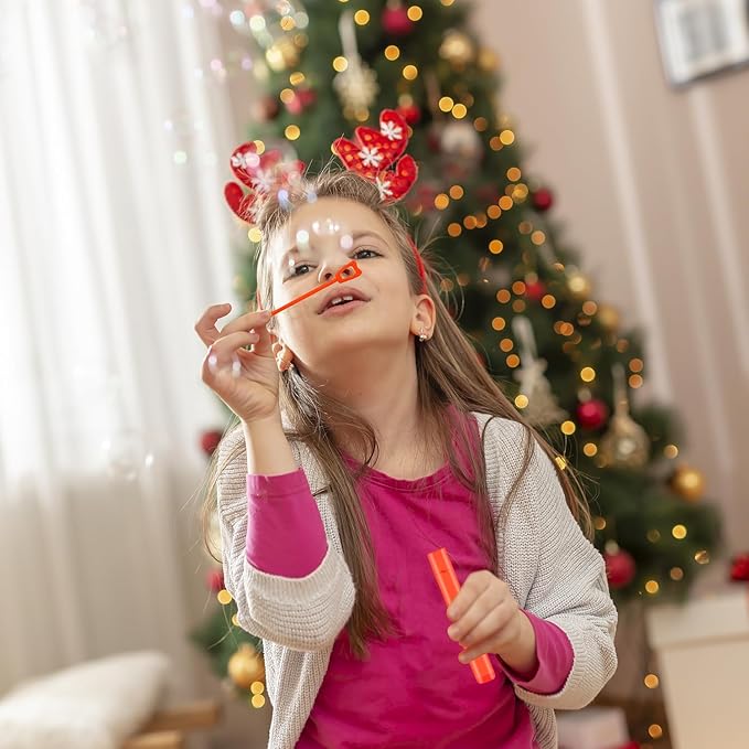 Christmas Mini Bubbles Wand Party Favors Supplies Bulk for Kids 100 Pack,Goodie Bag Stocking Stuffers Fillers for Toddlers,Small School Classroom Bulk Toys Gifts Treats Prizes Giveaways for Students