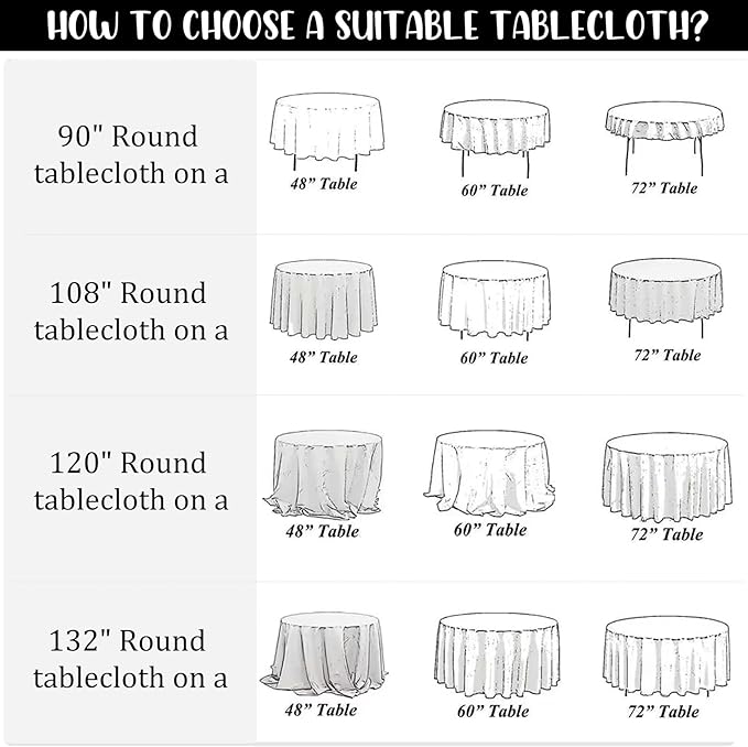 Round Tablecloths 12 Pack Black Polyester 90 Inch Covers