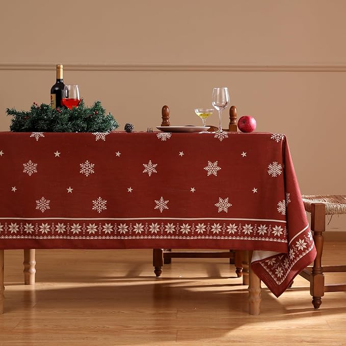 Square Tablecloth 67 x 67 Inch Linen Polyester Blend