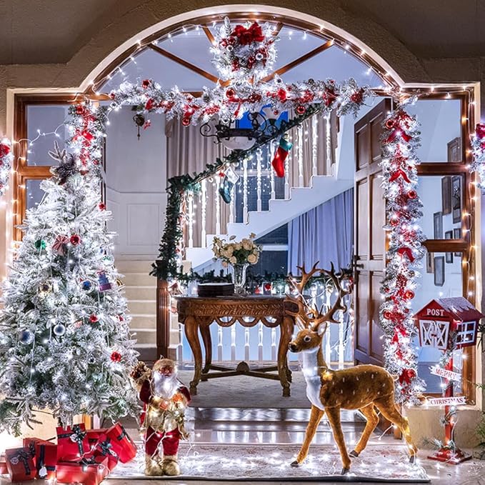 String Lights, 328 Ft, 1000 LED Cool White Outdoor Christmas Lights