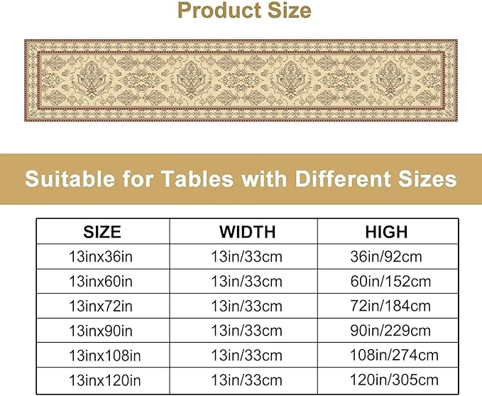 Vintage Farmhouse Flower Table Runner Boho Elegant Home Kitchen Table Dining Coffee Room Garden Party Wedding Decor 13x36in